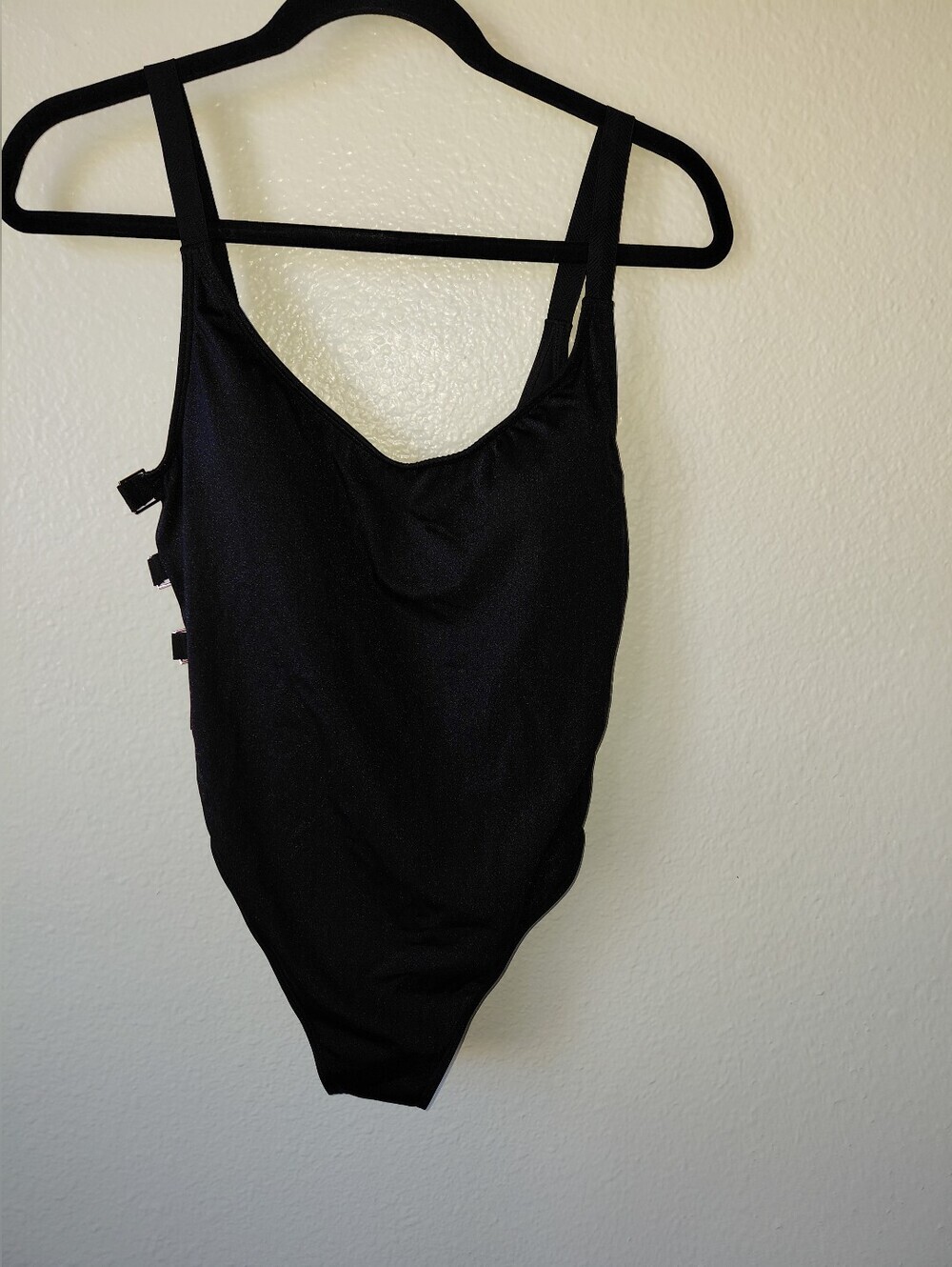 Victoria Secret Collect- Black L  One-Piece Swimsuit with Side Strap Accents NWT